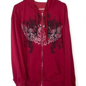 Men's Red Graphic Hoodie